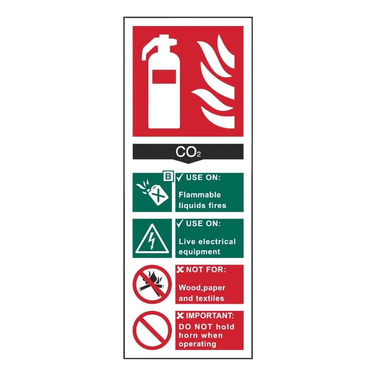 Fire Extinguisher - CO2 Carbon Dioxide Identification
