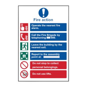 Fire Action Manual Call 999 - Do Not Use Lift